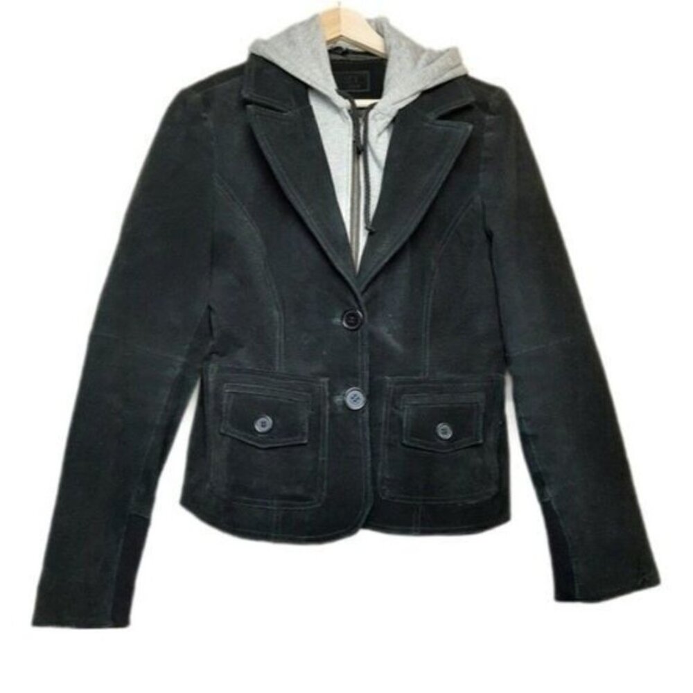 SUZY SHIER Genuine Suede Leather Black Jacket Sz M